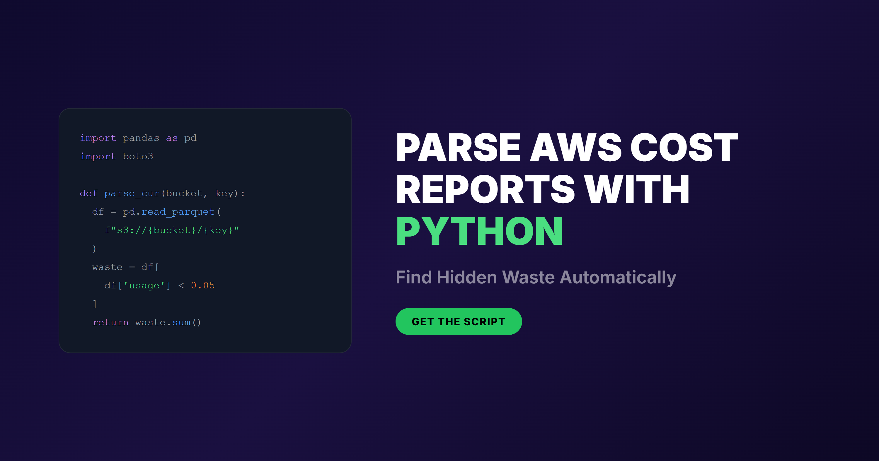 Parse AWS Cost & Usage Reports (CUR) with Python