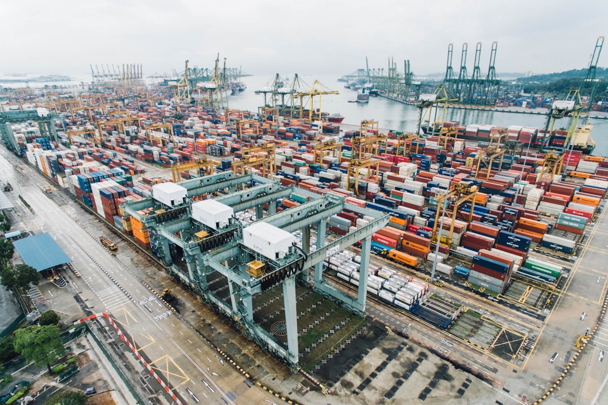 Shipping containers representing isolated Docker containers